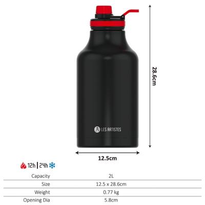 Ampolla t�rmica XL 2000 ml acer negre