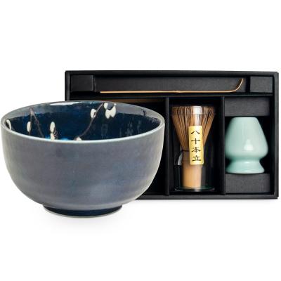 Set japons te matcha Hana Blue 4 peces