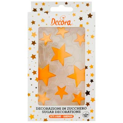 Set 9 decoracions de sucre estrelles daurades