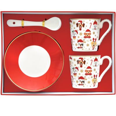 Set regal 2x Tassa espresso Dogs Christmas 100 ml