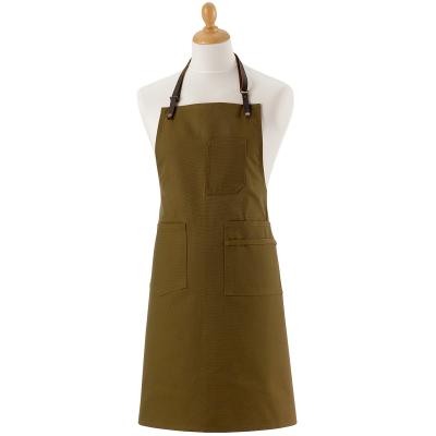 Davantal cinta pell Leo kaki