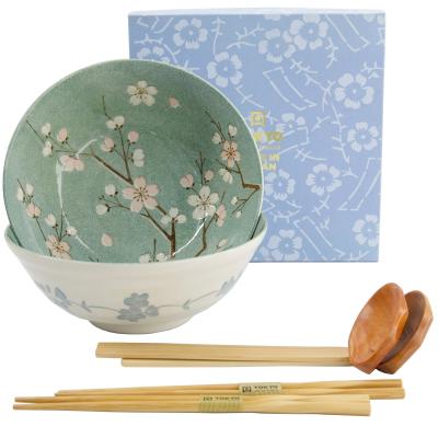 Set regal 2 bols Ramen Fujisakura Green 21 cm