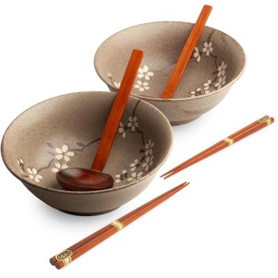 Set Ramen Anemone taupe x2 bols i culleres