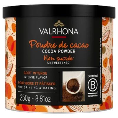 Cacau pur en pols cil�ndric Valrhona 250 gr