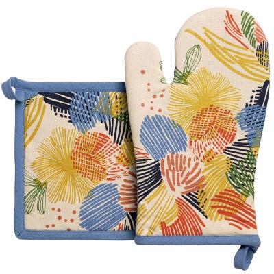 Set de guant i agafador cuina 100% cot� Abelia