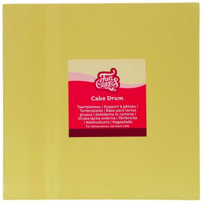 Base pastissos quadrada 25 cm Matt groc