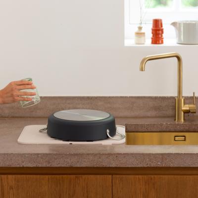 Escorreplats silicona amb sortida aigua soft beige