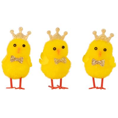 Pollet groc de Pasqua amb Corona daurada