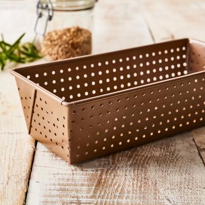 Motllo rectangular pa perforat daurat 25 cm