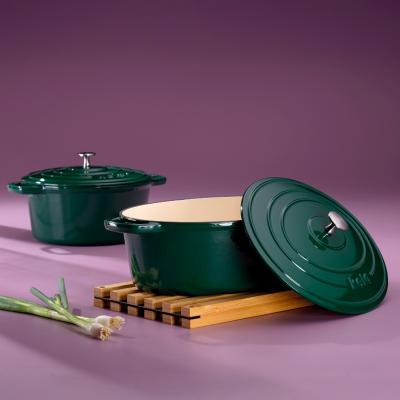 Cassola oval ferro fos esmaltada 33 cm, 6 L verd