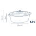 Cassola oval ferro fos esmaltada 33 cm, 6 L verd