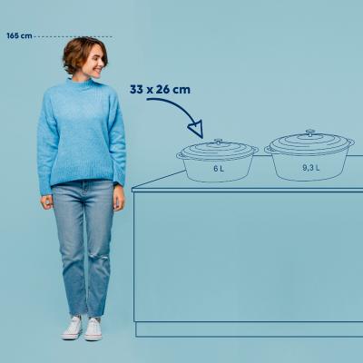 Cassola oval ferro fos esmaltada 33 cm, 6 L verd