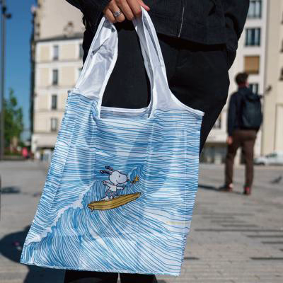 Bossa compra plegable reciclada Surfing Snoopy