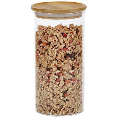 Bote de cocina cristal tapa bamb�