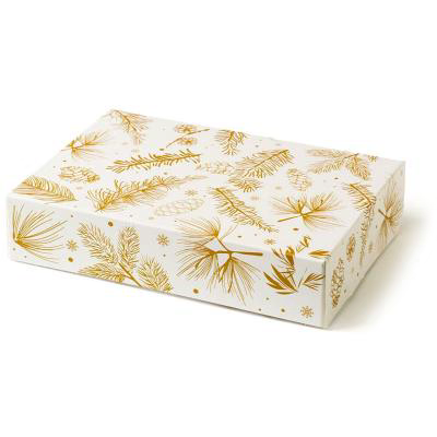 Caixa per pastissos i dol�os Nadal 23x16x5 Fulles