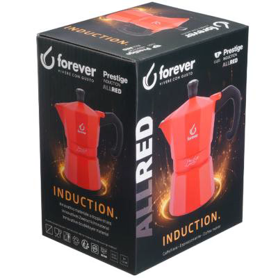 Cafetera italiana Moka Prestige inducci� 3 tz red