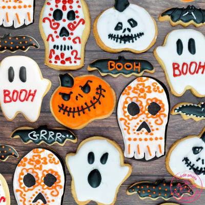 Set 4 tubs decoraci� xocolata Halloween