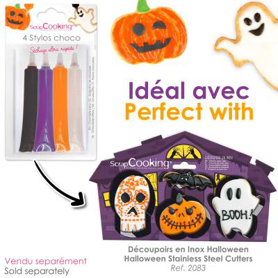 Set 4 tubs decoraci� xocolata Halloween