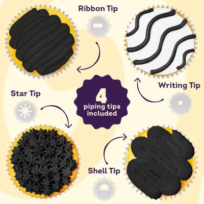 Tub gla�a Wilton amb 4 boquilles 212 g negre