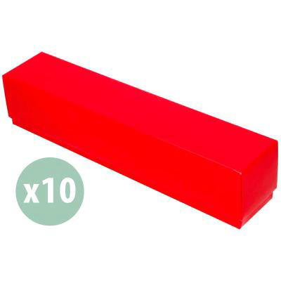 Set 10 caixes per torrons i bombons 32x6x6 cm verm