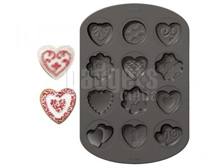 Molde aluminio antiadherente galletas x 12 cav Cor