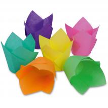 Papel cupcakes tulipa Colors x12