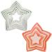 Juego 6 cortadores galletas Estrellas plstico PME