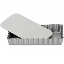 Molde rectangular rizado con base extraible