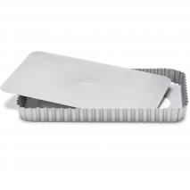 Molde rectangular rizado con base extraible