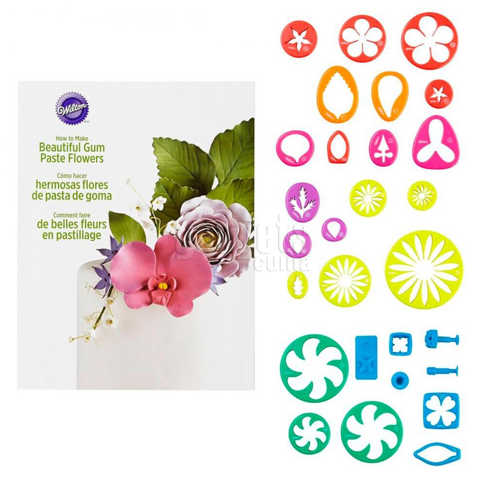 Juego 28 cortadores flores gum paste y fondant | Gadgets & Cuina