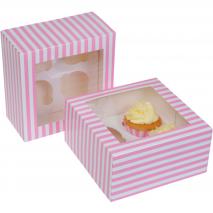 Juego 2 cajas para 4 cupcakes Rosa circo