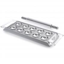 Molde raviolis Marcato x10 con rodillo Plata