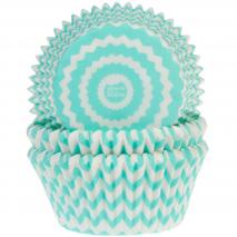 Papel cupcakes x50 chevron menta