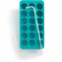 Molde cubitos con tapa Lekue x18 redondo turquesa