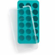 Molde cubitos con tapa Lekue x18 redondo turquesa