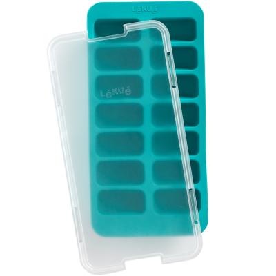 Molde cubitos con tapa x14 rectangular turquesa