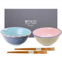 Set japons Wave 2 boles tayo y palillos