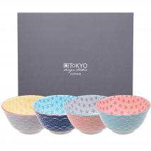 Set 4 bols arròs sushi Wave colors assortits