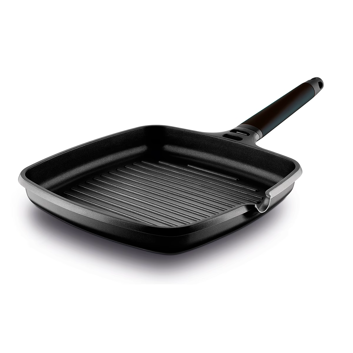 Poêle à Grill CASTEY 35 Cm - Fonte Aluminium Antiadhésive, Anses Silicone Amovibles - Pour Toutes Plaques (sauf Induction)