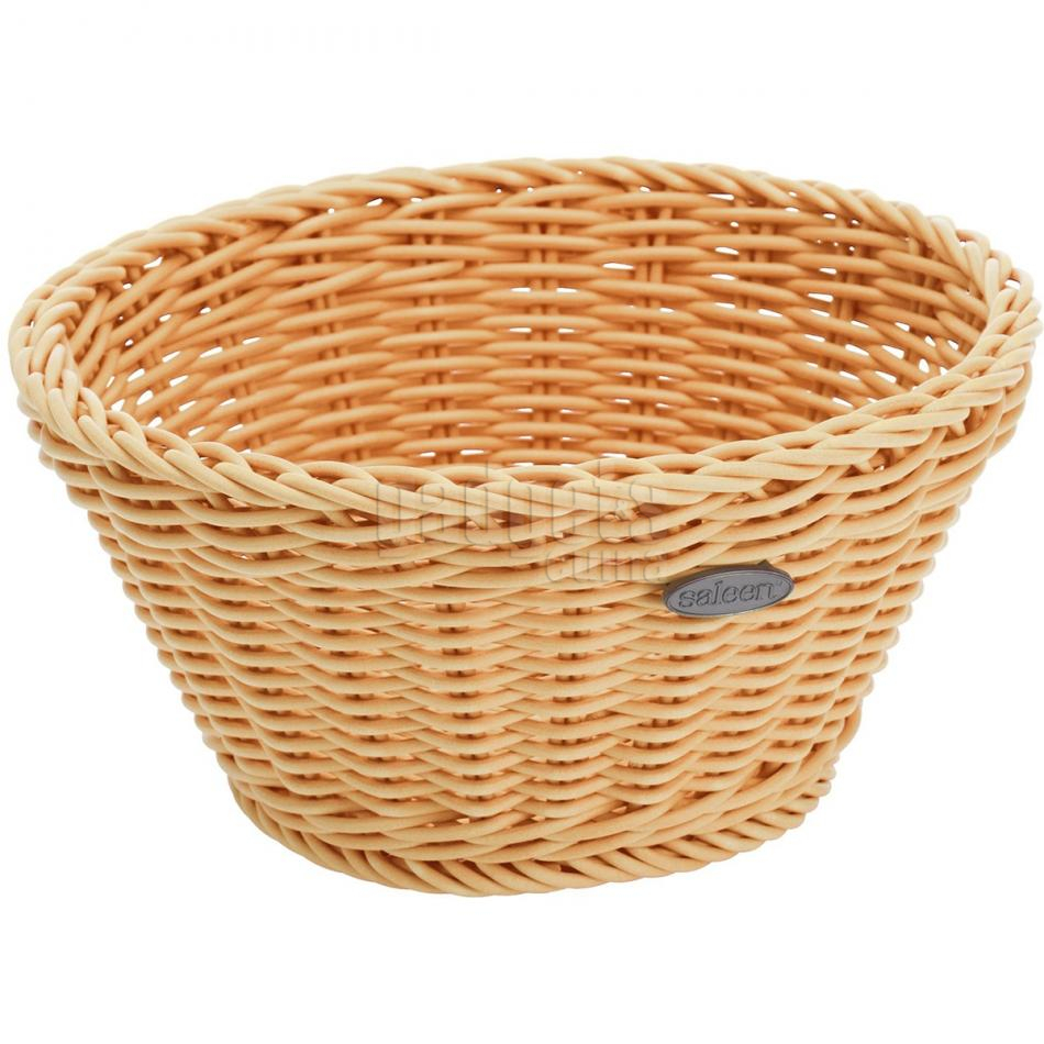 Cesta redonda sintética beige claro 18 x 10 cm | Gadgets & Cuina