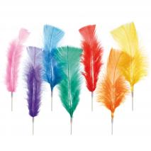 Set 10 plumas Pascua colores 23 cm