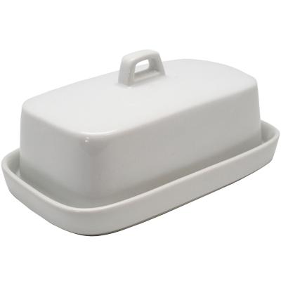 Mantequera de porcelana con tapa