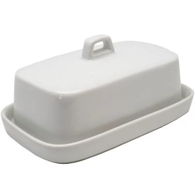 Mantequera de porcelana con tapa