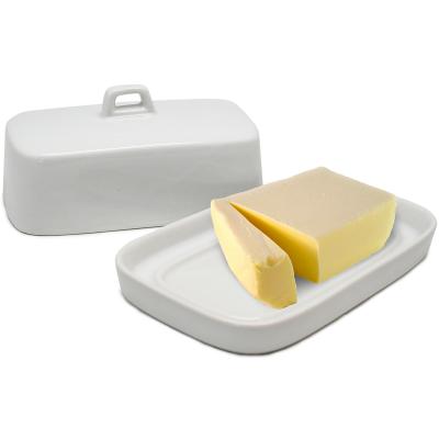 Mantequera de porcelana con tapa
