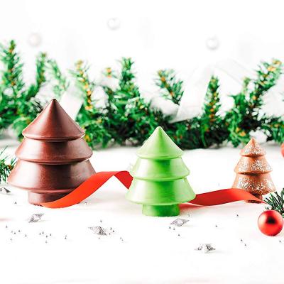 Set 3 moldes medio árbol navidad chocolate