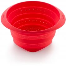 Escorredor silicona plegable 23 cm vermell