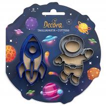Set 2 cortadores galletas pl�stico Espacio
