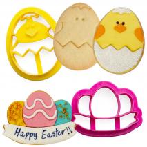 Set 2 cortadores galletas plstico Pollito