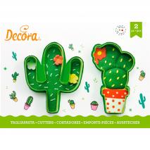 Set 2 cortadores galletas pl�stico Cactus