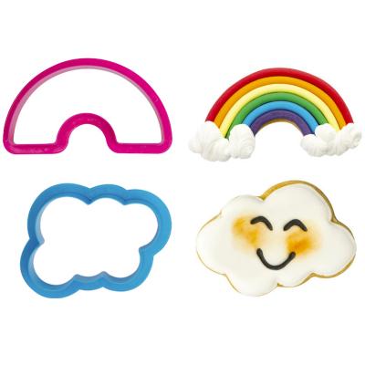 Set 2 cortadores galletas pl�stico Nube y Arociris